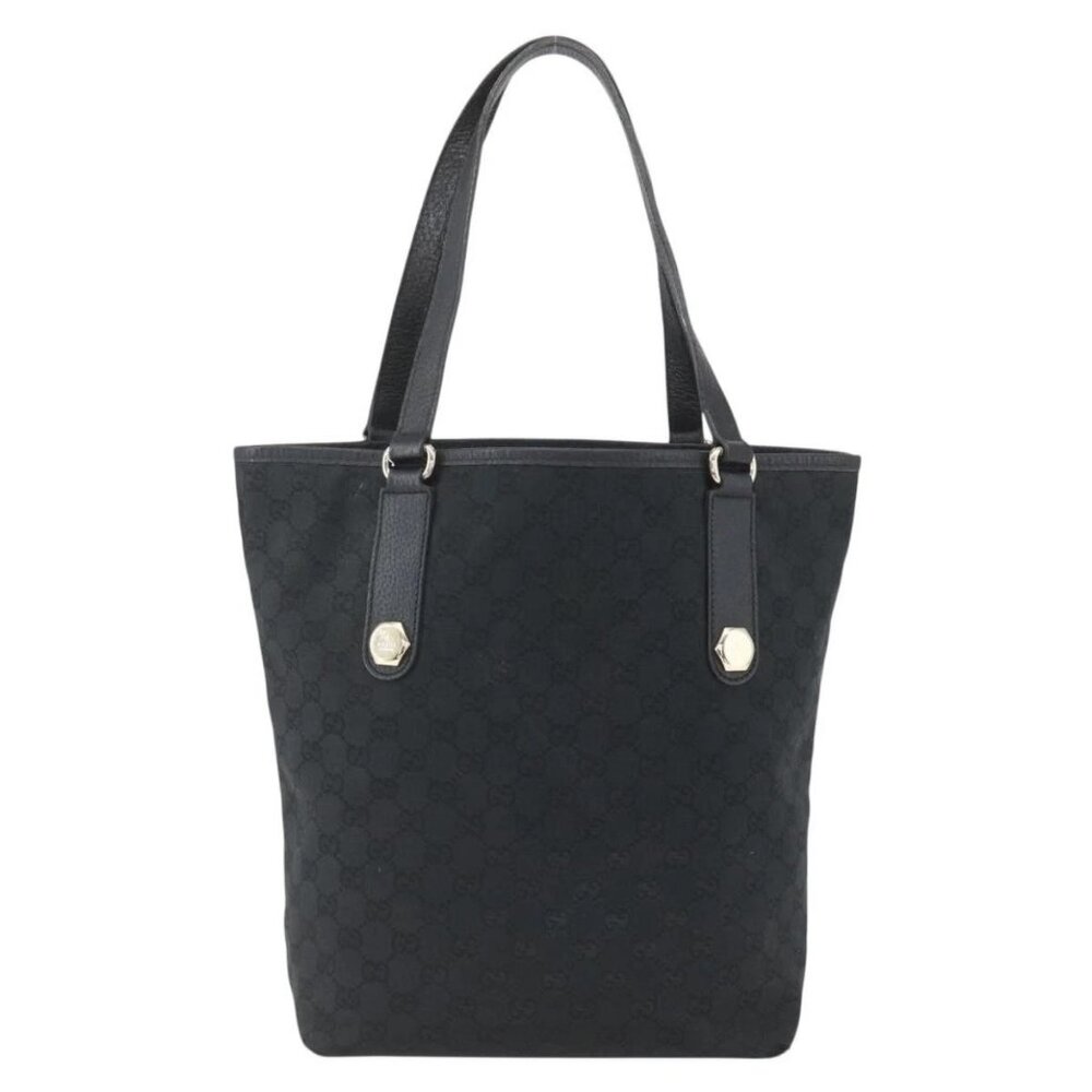 GUCCI GG Canvas Tote Bag Black Gold - Picture 3 of 16